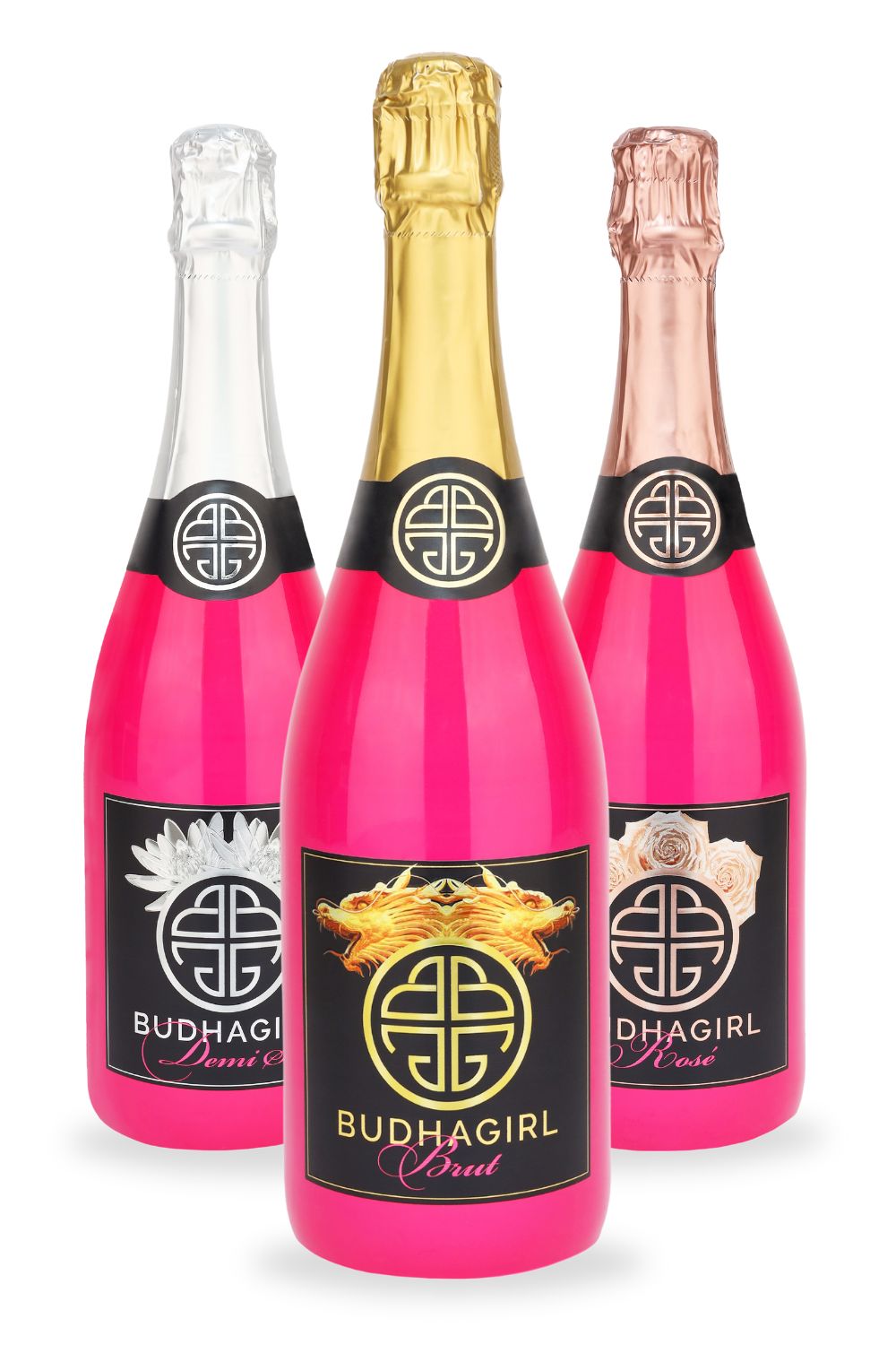 Sparkling Brut, Demi Sec, and Rosé - Mixed Set of 3 | BuDhaGirl Sparkling Wines